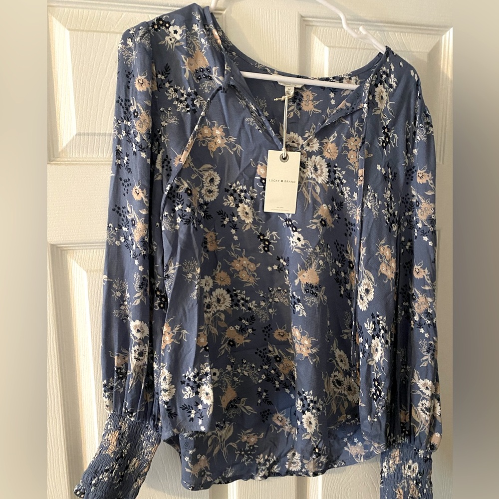 Lucky Brand Womens Floral Blouse